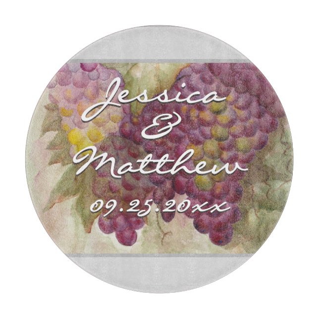 Personalised Couples Wine Themed Charcuterie  Cutting Board (Front)