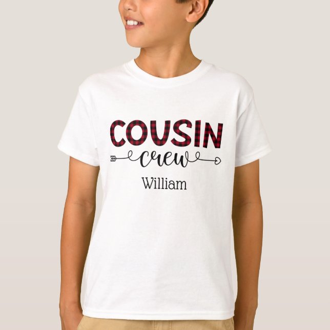 Personalised Cousin Crew Family Matching  T-Shirt (Front)