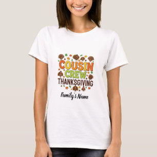 Personalised Cousin Crew Family Thanksgiving T-Shirt