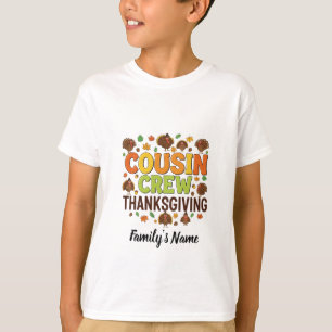 Personalised Cousin Crew Family Thanksgiving T-Shirt