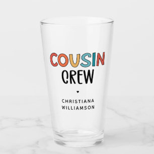Personalised Cousin Crew Matching Cousins Gift Glass