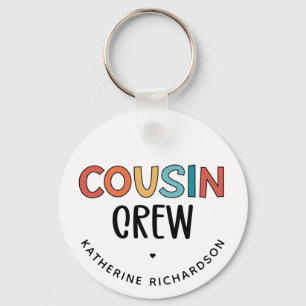 Personalised Cousin Crew Matching Cousins Gift Key Ring