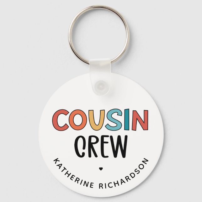 Personalised Cousin Crew Matching Cousins Gift Key Ring (Front)