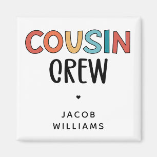 Personalised Cousin Crew Matching Cousins Gift Magnet