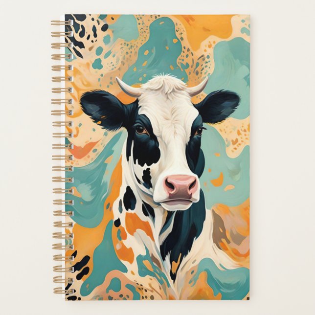 Personalised Cow Animal Print Planner (Front)