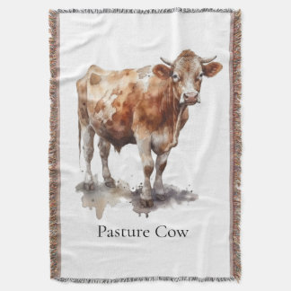 Personalised Cow Country Home Welcome Throw Blanket