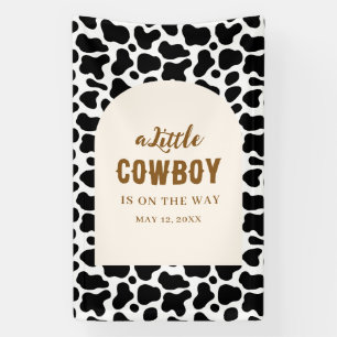 Personalised Cow Print Banner for First Rodeo