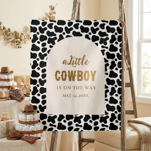 Personalised Cow Print Banner for First Rodeo Tapestry