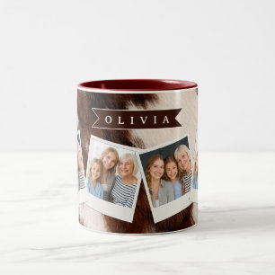 Personalised Cow Print Cowgirl Western Style Gift Two-Tone Coffee Mug