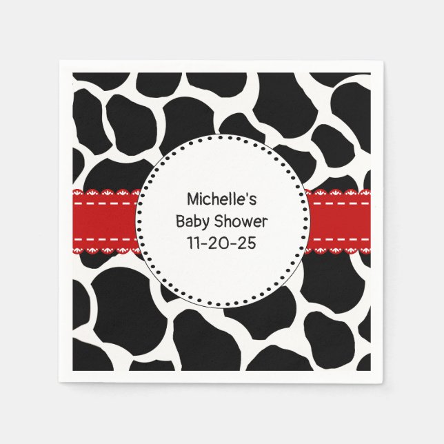 Personalised Cow Print Paper Napkins (Front)