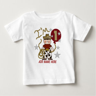 Personalised Cowboy 1st Birthday Tshirt