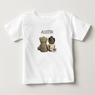 Personalised Cowboy and Teddy Bear Baby Tee