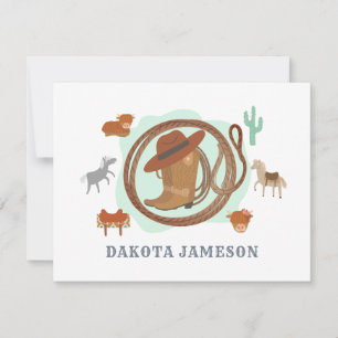 Personalised Cowboy Theme Boy's Card