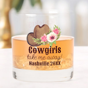 Personalised Cowgirl Bachelorette Nashville Whiskey Glass