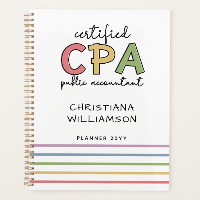 Personalised CPA Certified Public Accountant Gift Planner (Front)