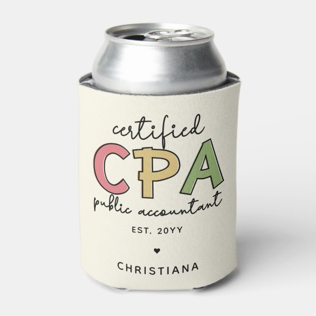 Personalised CPA Certified Public Accountant Gifts Can Cooler (Can Front)