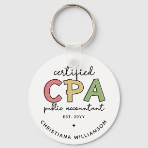 Personalised CPA Certified Public Accountant Gifts Key Ring
