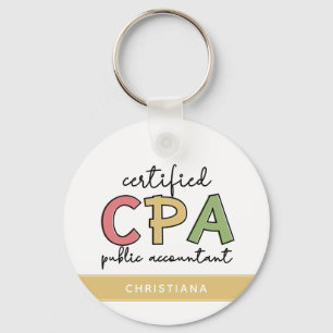 Personalised CPA Certified Public Accountant Gifts Key Ring