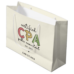Personalised CPA Certified Public Accountant Gifts Large Gift Bag