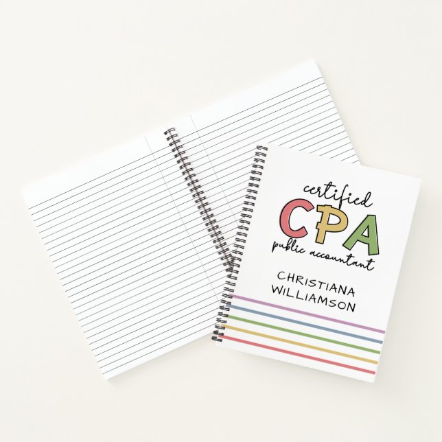 Personalised CPA Certified Public Accountant Gifts Notebook (Inside)