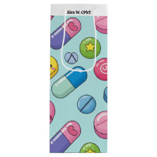 Personalised CPhT Pharmacy Funny Holiday Wine Gift Bag