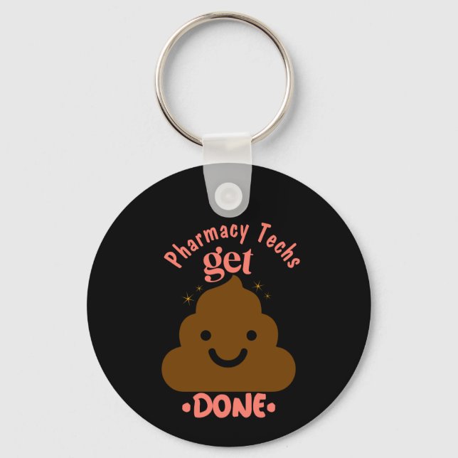 Personalised CPhT Pharmacy Technician Emoji  Key Ring (Front)