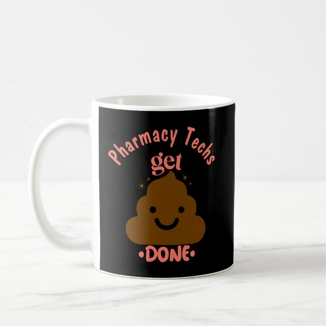 Personalised CPhT Pharmacy Technician Emoji Mug (Left)