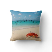 Personalised Crab Pillow – Sebastian Beach Decor