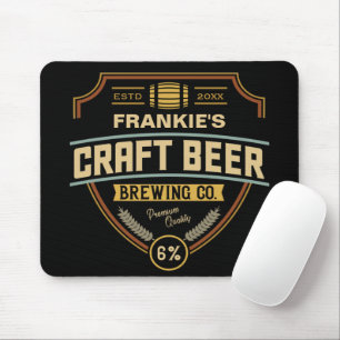 Personalised Craft Beer Label Brewing Company Bar Mouse Pad