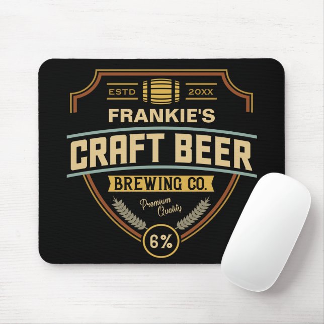 Personalised Craft Beer Label Brewing Company Bar Mouse Pad (With Mouse)