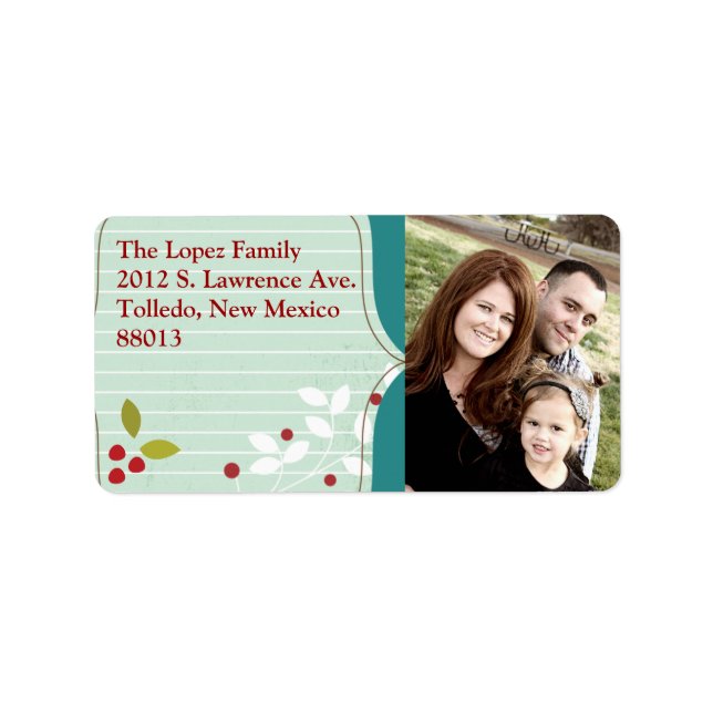Personalised Cranberry Christmas Mailing Label (Front)