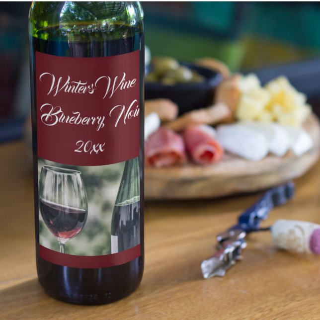 Personalised Cranberry Red Wine Bottles | Photo Label (Creator Uploaded)