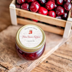 Personalised Cranberry Sauce Canning Stickers