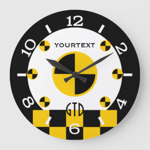 Personalised Crash Test Markers Graphics Dial on a Large Clock