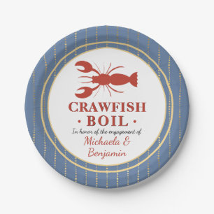 Personalised Crawfish Boil Lobster Engagement Paper Plate