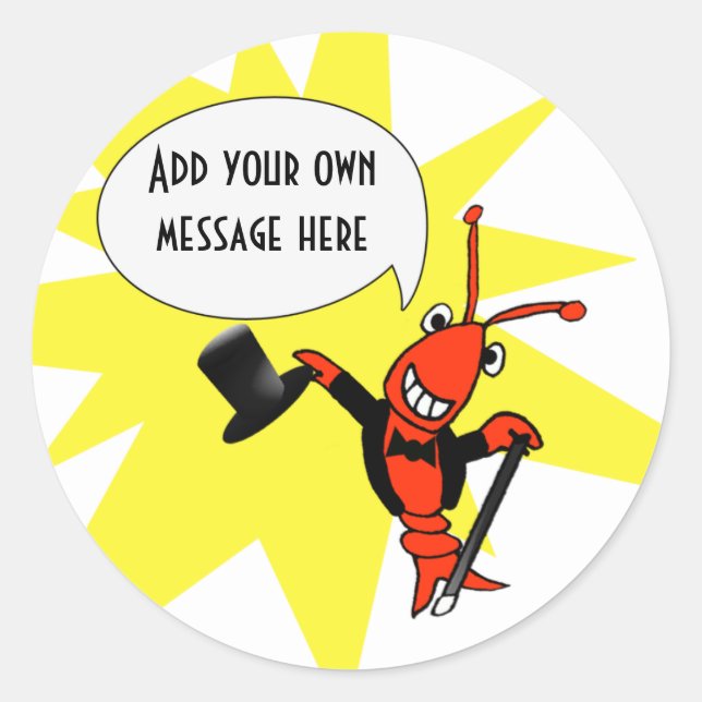 Personalised Crawfish/Lobster Tuxedo Sticker (Front)