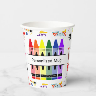 Personalised Crayon Back To School Paper Cups