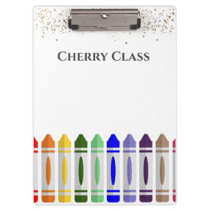 Personalised Crayon Star Design Class Clipboard
