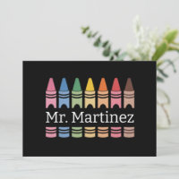 Personalised Crayon Teacher Name Cute Back School
