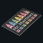 Personalised Crayon Teacher Name Cute Back School Notepad<br><div class="desc">Personalised Crayon Teacher Name Cute Back to School</div>