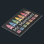Personalised Crayon Teacher Name Cute Back School Notepad<br><div class="desc">Personalised Crayon Teacher Name Cute Back to School</div>