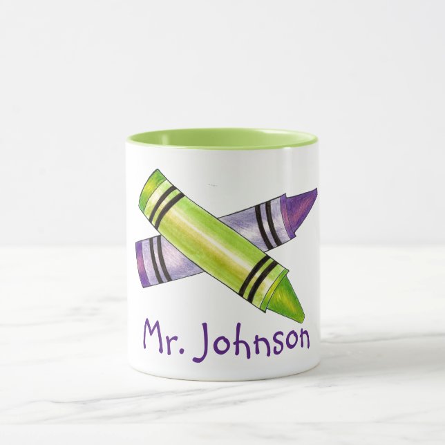 Personalised Crayons Art Teacher Artist Gift Mug (Center)