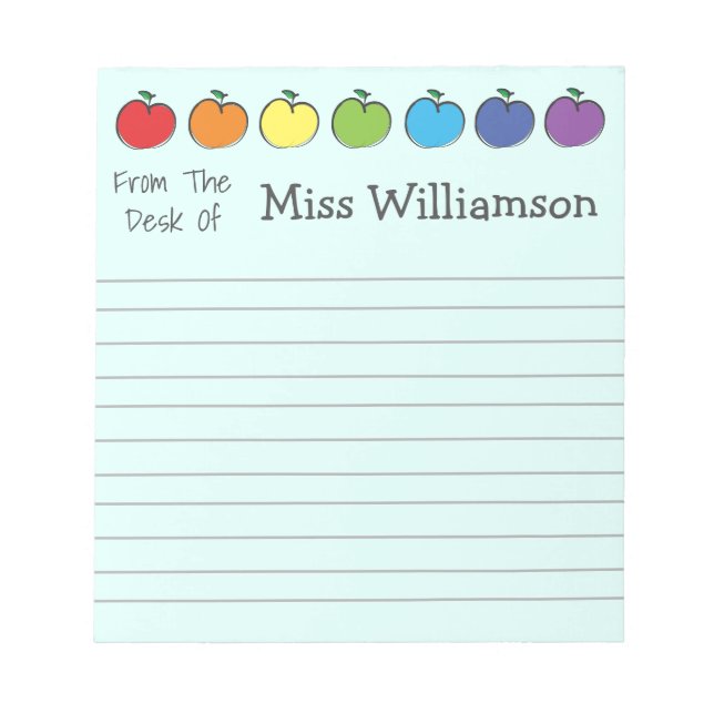 Personalised Crayons Teacher Appreciation Gift   Notepad (Front)