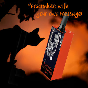 Personalised Crazy Cat Lady Halloween Wine Gift Bag