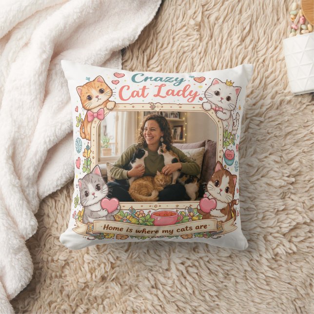 Personalised Crazy Cat Lady Photo Pillow  (Blanket)