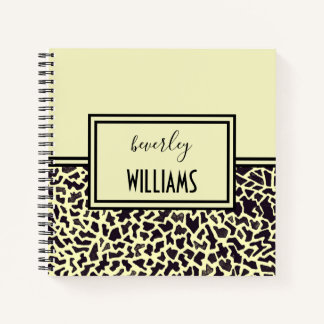 Personalised Cream Leopard Spiral Notebook