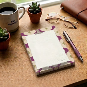 Personalised Cream Magenta Floral Post-it Notes