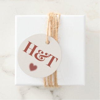 Personalised Cream & Terracotta Initials Favour Tags