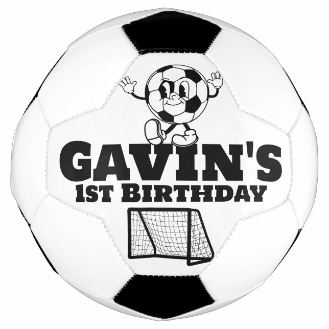 Personalised Create Your Own Custom Retro Birthday Soccer Ball (Front)