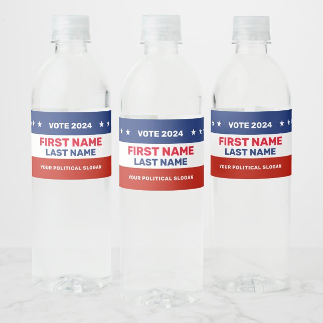Personalised Create Your Own Election Campaign   Water Bottle Label (Bottles)